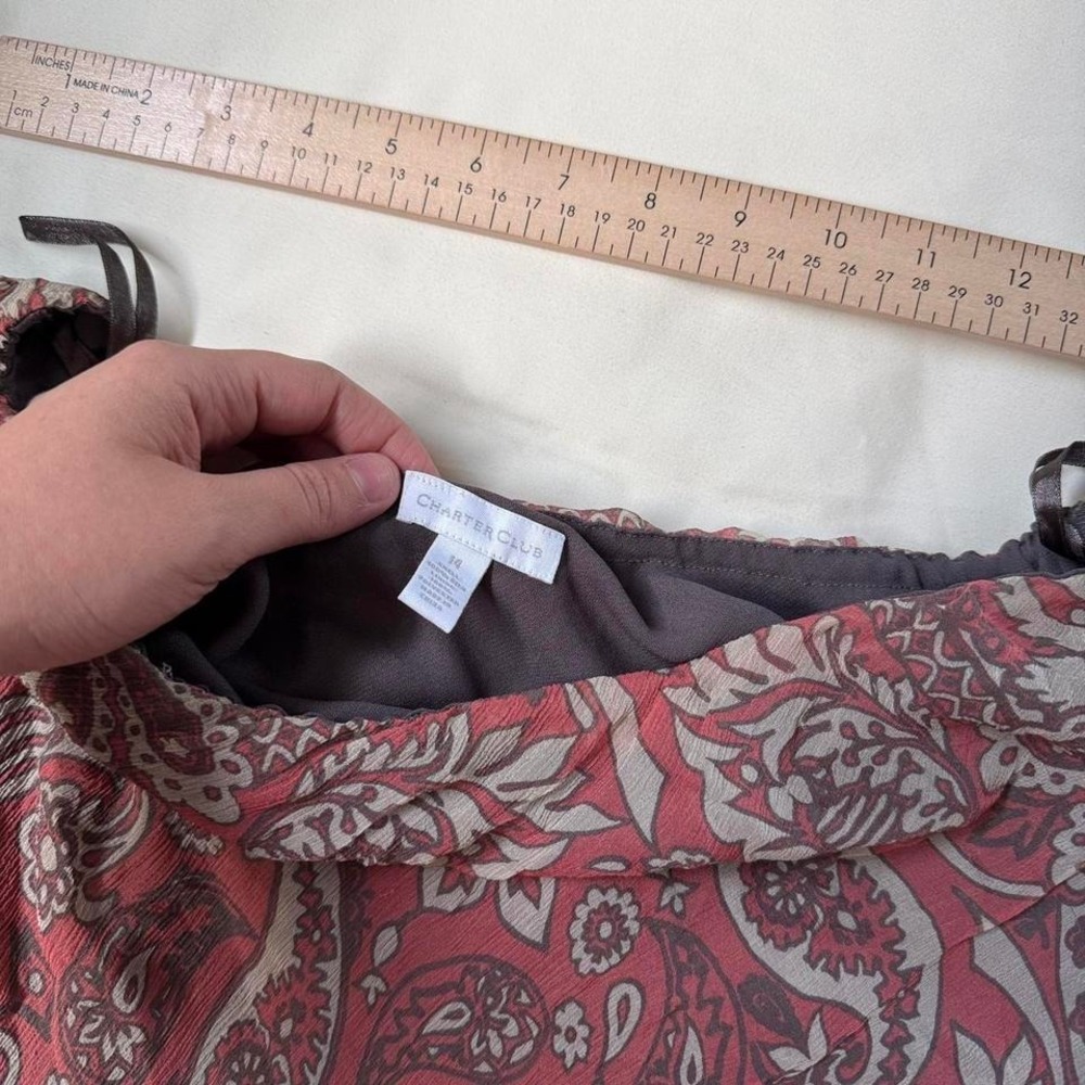 paisley silk maxi Y2K Charter Club paisley silk maxi skirt size 14 100% silk - Picture 5 of 5
